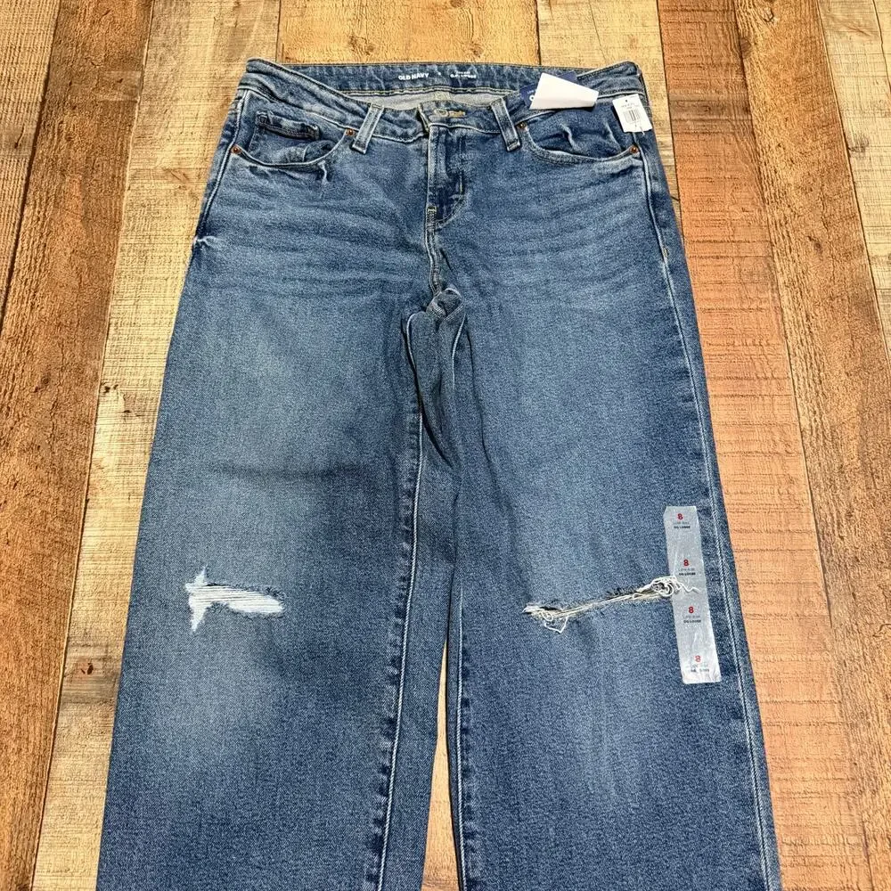 Old Navy NEW Women's Medium Wash Denim O.G. Loose Jeans Sz 8 Classic Minimalist